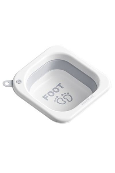 Flippy Lavoar pliabil, Flippy, pentru copii 1-8 ani, 28.5x28.5x10 cm, PE+PP, 3.5l, gri