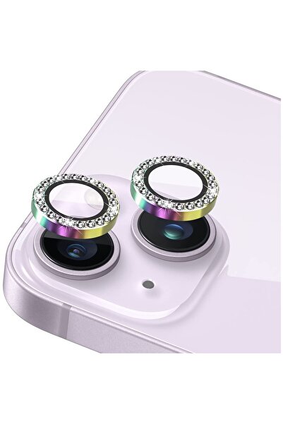 Flippy Folie de protecție pentru cameră, Flippy, pentru iPhone 15 Plus, sticlă securizată cu pietre, HD, multicoloră