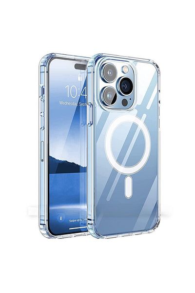 OEM Husa de protectie compatibila cu Apple iPhone 15 Pro Max MagSafe Blister gaura mare camera transpa