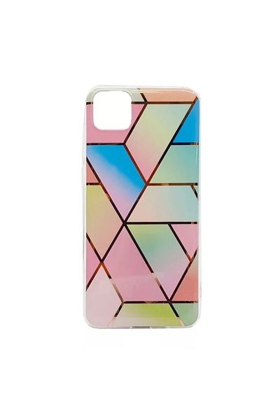 OEM Protective case compatible with Huawei P30 Lite Soft IMD TPU Marble Geometric Pink