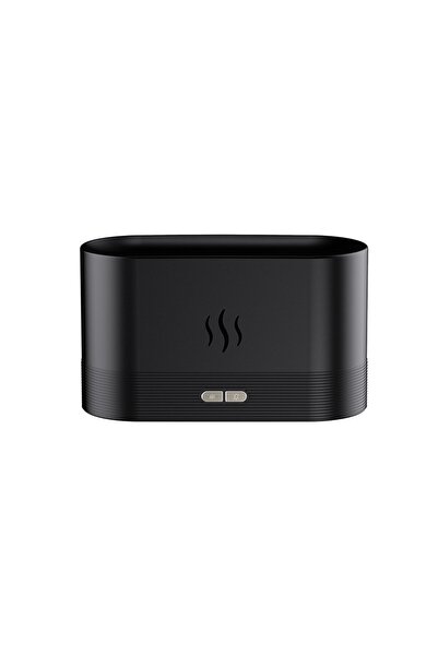 Flippy Flame Essential Oil Diffuser, 180 ml Tank, Simulated Flame Lighting Effects, Black
