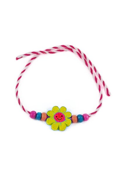 Flippy Martisor Multicolor Bracelet for Kids Random, White-Red String, Wooden Pendants, Martisor Models, Flippy