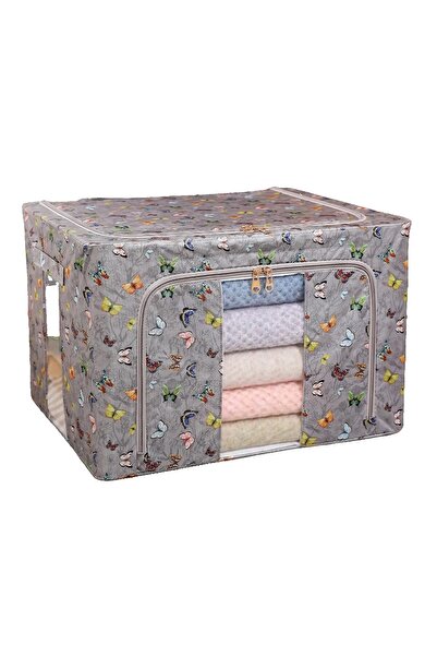 Flippy Storage Box, Flippy, 66L, Textile, 50 x 40 x 33 cm, Clothes, Underwear, Butterfly Pattern, Dark Gray