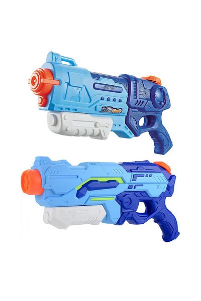 Flippy Set 2x Flippy Water Blasters for Kids, Tank, Pool/Beach, 6+, Blue, 1200ML + 900ML