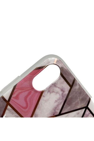 Flippy Husa protectie pentru Apple iPhone X/XS Soft IMD TPU Marble Geometric Alb