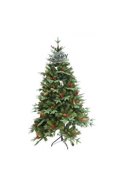 Flippy Premium Flippy Artificial Christmas Tree, 2.10 m, Metal Stand, Green, Indoor/Outdoor, 1172 Branches
