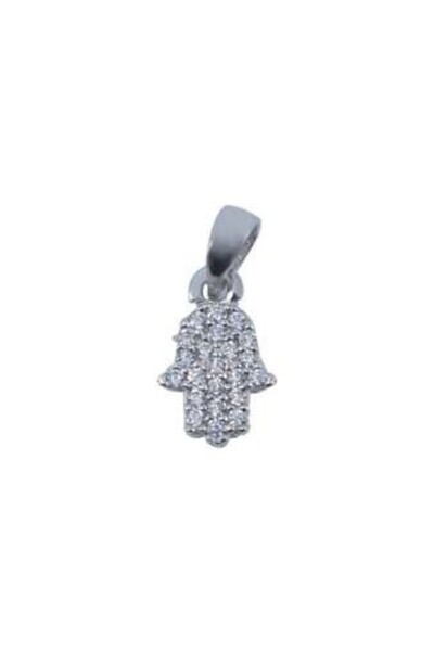Bibilel 925 Silver Hamza Pendant with Zirconia