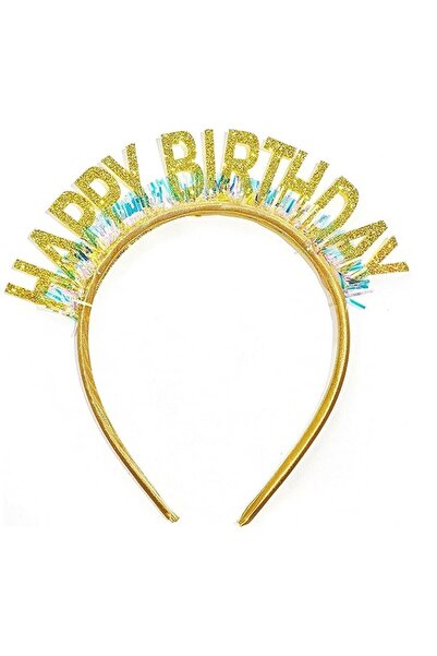 Flippy Decorative Party Crown - Happy Birthday, Universal Size, Gold