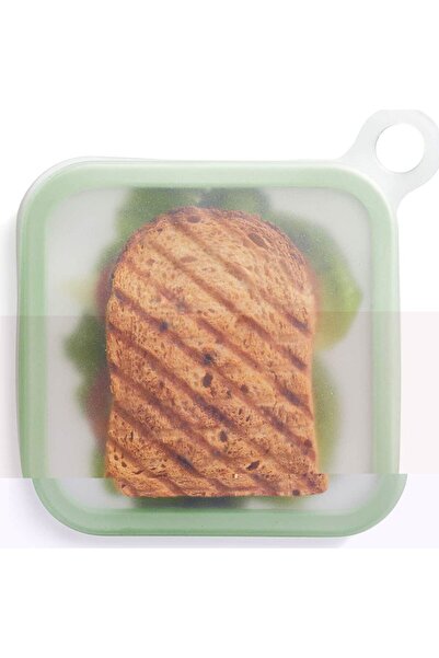 Flippy sandwich container - silicone & polypropylene, portable, easy to clean, anti-leak lid, reusab