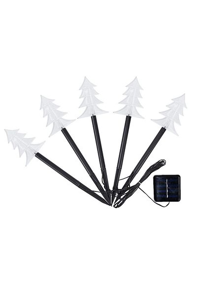 OEM Set of 5 Solar LED Outdoor Garden Lights, Fir Tree Type, 37 cm, Warm White