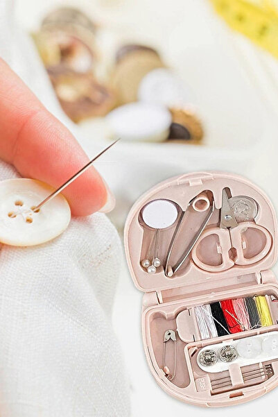 İnfeta Çantalı Mini Çok Fonksiyonlu İğne İplik Düğme Dikiş Makas Seti