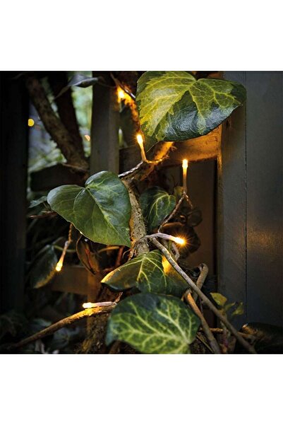 Flippy Battery-operated linear Christmas lights, 2 light modes, transparent wire, 1 m, 10 LEDs, warm white