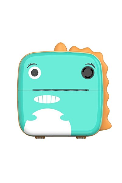 Flippy Instant Camera for Kids - Front & Selfie, Instant Print, USB-C, Bluetooth, Dinosaur, Green