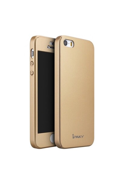 iPaky Carcasă Apple iPhone 7 Full Cover 360 aurie + folie de protecție gratui...