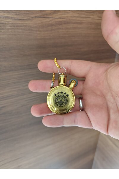 HK GİFT SHOP Kişiye Özel Isimli Takım Logolu Eskitme Gold Köstekli Çakmak