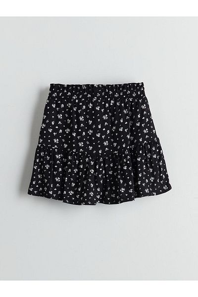 LC Waikiki Floral Girl's Shorts Skirt with Elastic Waist