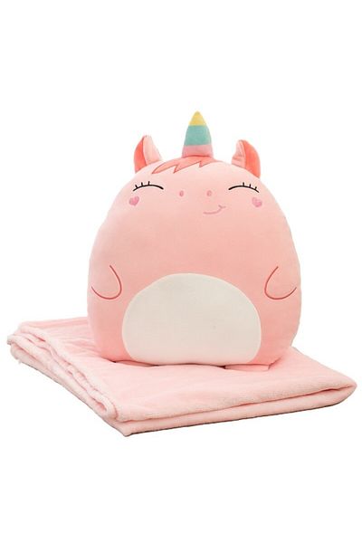 OEM 2in1 Blanket for Bed or Sofa, Unicorn Toy Pattern with Storage Space Pa