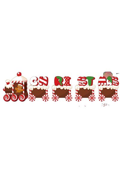 OEM Christmas Decoration, for Garden, Train Type, 5 Figurines + Sticks to Stick in