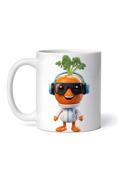 OEM Cană albă personalizată, Morcov cu pahare, INOVATIX®. 330ml