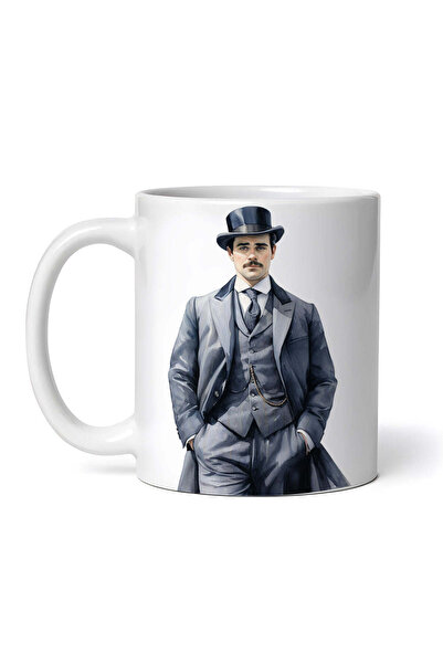 OEM Εξατομικευμένη Λευκή Κούπα, Βικτωριανός Άνδρας με Μπλε Κοστούμι, Inovatix...