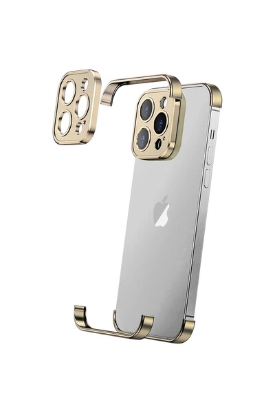 OEM Husa Metalica Edgeless Compatibila cu iPhone 16 Protectie pentru Colturi si Camera Aliaj Aluminiu