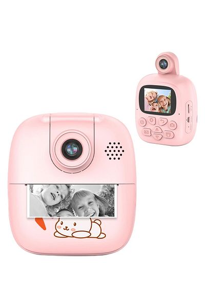 Flippy Cameră instantanee, Flippy, funcție de imprimare, cablu USB-C, Bluetooth, iOS/Android, imprimare prin aplicație, roz