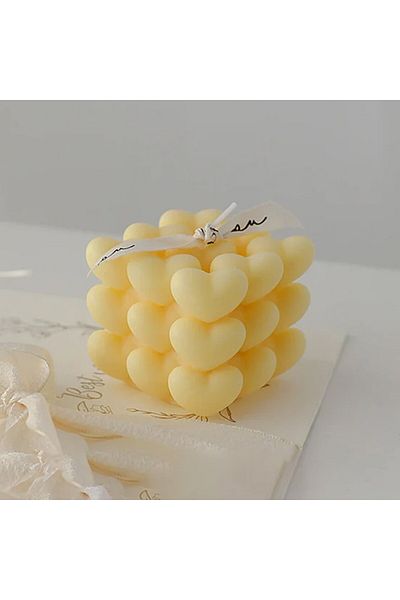 OEM Decorative Scented Candle, Abstract Heart Cube Pattern, Candle for Dif