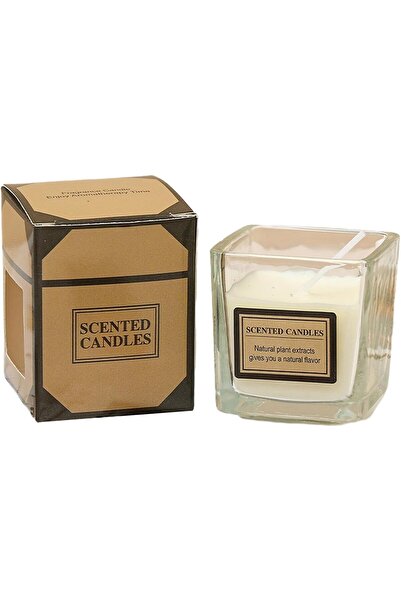 Flippy Scented Candle, Transparent Glass, Essential Oil, 4.8 x 5.4 x 5.5 cm, Jasmine, White