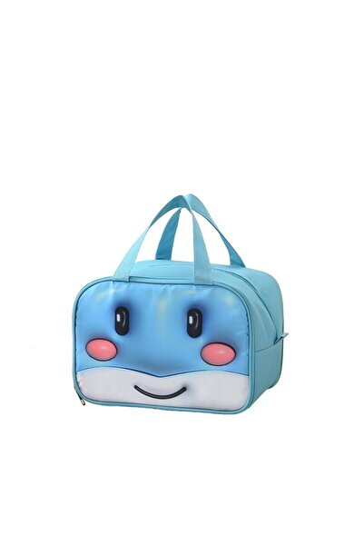 Flippy Insulated Lunch Bag with 3D Cartoon, Whale Model, Blue, 27.5x18x20 cm