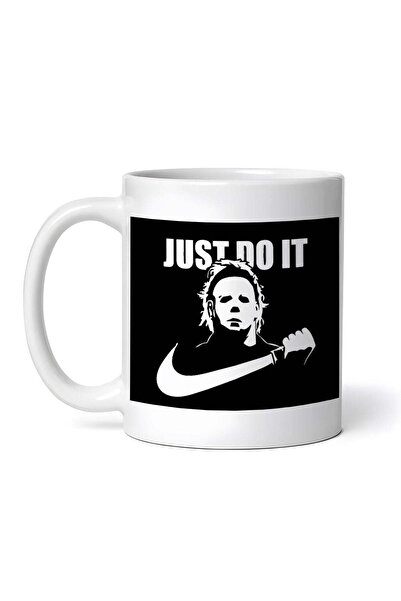 OEM Cană albă personalizată, Michael Myers Just Do It, INOVATIX®. 330 ml