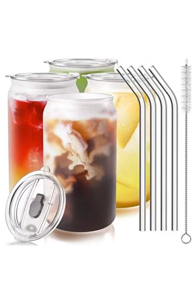 Flippy Σετ 4 Γυάλινα Ποτήρια, Flippy, Περιλαμβάνονται Πλαστικά Καπάκια και Κα...