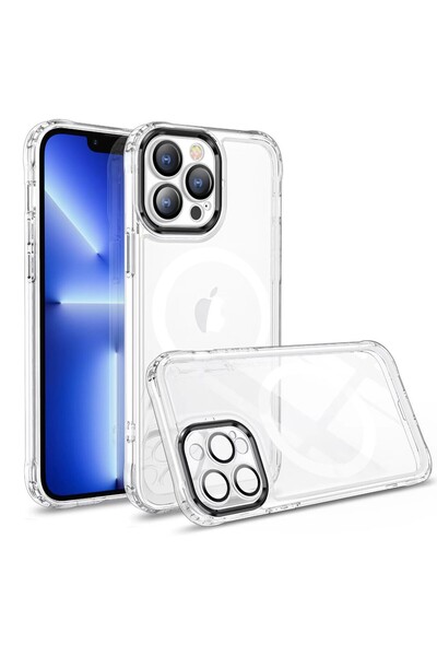 OEM Husa MagSafe Silicone pentru iPhone 13 Transparenta Magnetica Extra Prote...