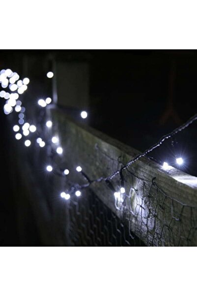 Flippy Instalatie de Craciun cu Baterii Tip Liniar, 2 jocuri de lumini, Fir Verde 5 m 50 LED -uri, Alb Rece