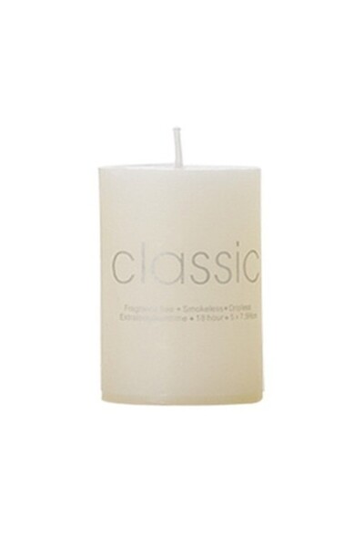 Flippy Decorative Paraffin Candle, Cylindrical, Smoke-free, Unscented, 5×7.5 cm, Ivory