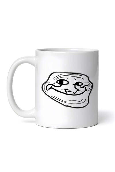 OEM Cană albă personalizată, memă cu un troll vesel și amuzat, Inovatix®. 330 ml