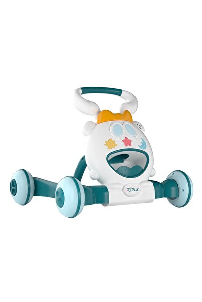 dalip baby walker, foldable, adjustable speed, anti-slip handle, lights & music, 46x57 cm, blue