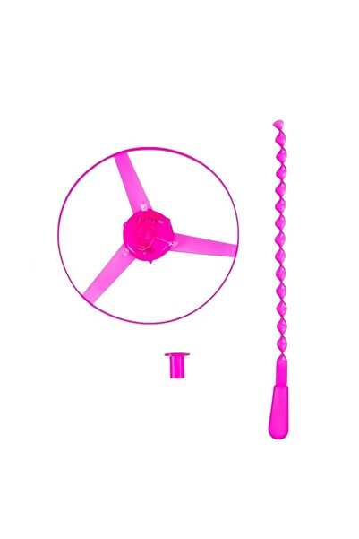 dalip Flying Disc Toy for Kids, Manual Plastic Thrower with Lights, Pink