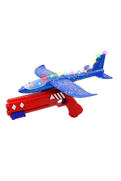 Flippy Pistol Lansator Avion Flippy, Polistiren+Plastic, 3+, Avion 38 cm, Lum...