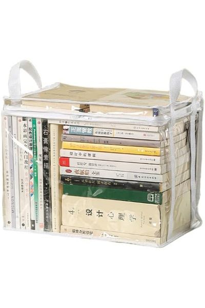 Teo Cutie de Depozitare, , din PVC + Textil, Rezistenta la Apa, Geanta pentru Carti, 38x24x32 cm, Transp
