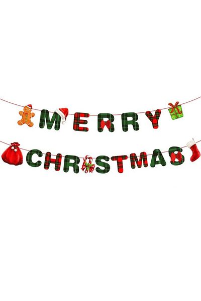 OEM Christmas Decoration, Banner Type, for Door or Wall, Letters 12 x 13 cm, Multicolor