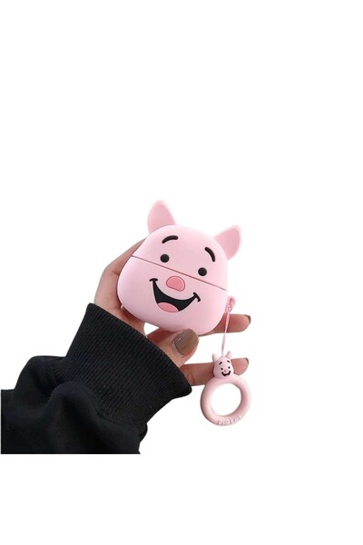 Flippy AirPods Case with Grip Ring Model 1 Pink Pig