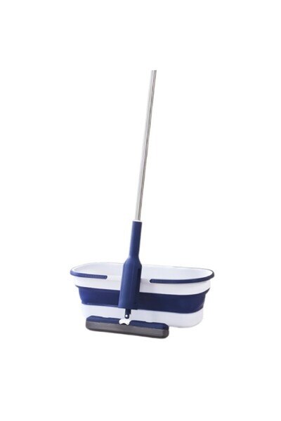 Flippy Telescopic Mop, Folding Bucket, Flippy, Blue, 32 cm, Adjustable Handle 140 cm