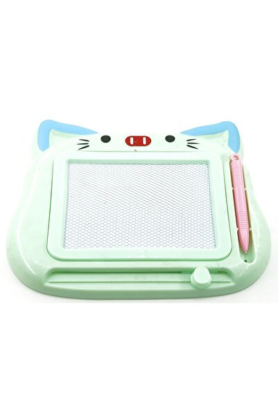 dalip Tabletă magnetică de scris și desen - Model pisică, cu stylus, verde (23,2x18,5 cm)