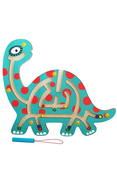 Flippy Joc Montessori, Flippy, Creion magnetic, Tip labirint, Model Brontosaurus, Verde