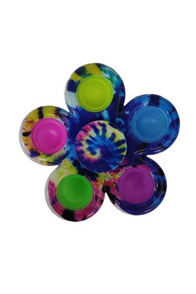 Teo Jucarie antistres simple dimple fidget toy spinner cu 5 buline, Multicolor Rainbow