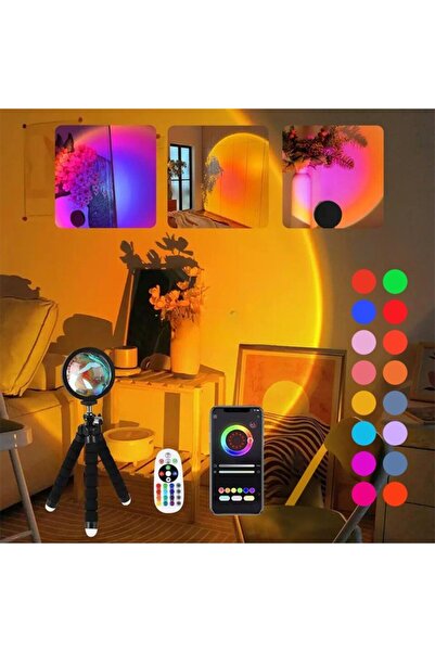 Flippy Proiector LED, 16 culori, rabatabil, rotație 360 ​​de grade, USB, tele...