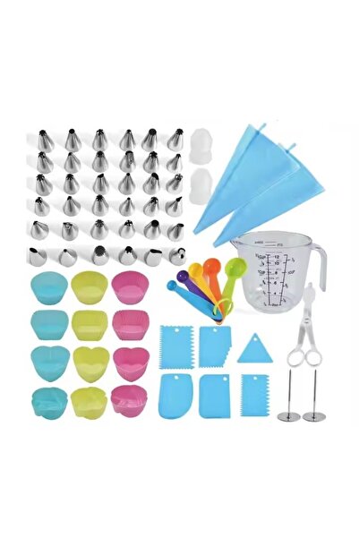Flippy Set of 63 Cake Decorating Tools, Flippy, Plastic and Stainless Steel, Muffin Shapes, Multicolor