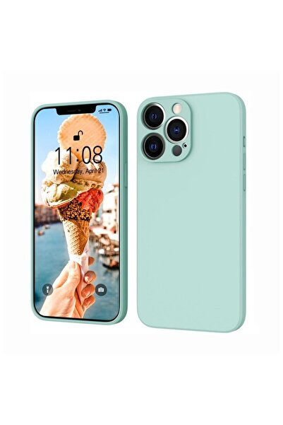 Flippy Case for Apple iPhone 14 Flippy, Liquid Silicone, with Microfiber on the inside, Anti-shock, Light Cyan