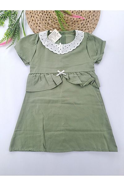 Butik Rochie pentru fete cu guler din dantela Roz Verde Opțiuni de culoare