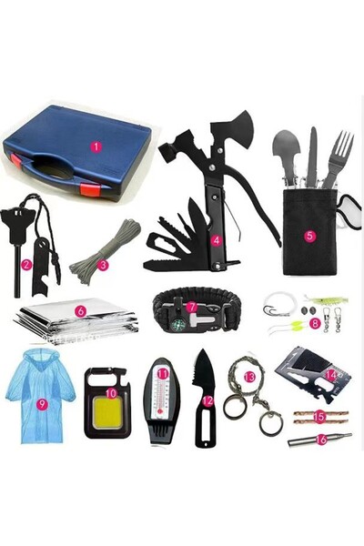 Flippy Survival Kit, Professional Tools, in the Form of a Kit, for Camping, Hiking and Outdoor Adventures